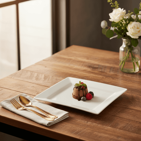 Symphony White Square Side Plate – 19 cm Stylish Ceramic Appetizer & Dessert Plate for Home and Restaurant Use - Al Kabayel Discount CentreSymphony White Square Side Plate – 19 cm Stylish Ceramic Appetizer & Dessert Plate for Home and Restaurant UsePlatesSYMPHONYAl Kabayel Discount Centre