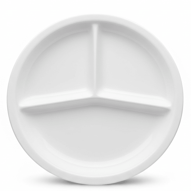 Taiyo White Round Sectioned Ceramic Plate – 9.5 Inch Durable Divider Plate for Serving Multiple Food Items - Al Kabayel Discount CentreTaiyo White Round Sectioned Ceramic Plate – 9.5 Inch Durable Divider Plate for Serving Multiple Food ItemsPlatesTAIYOAl Kabayel Discount Centre