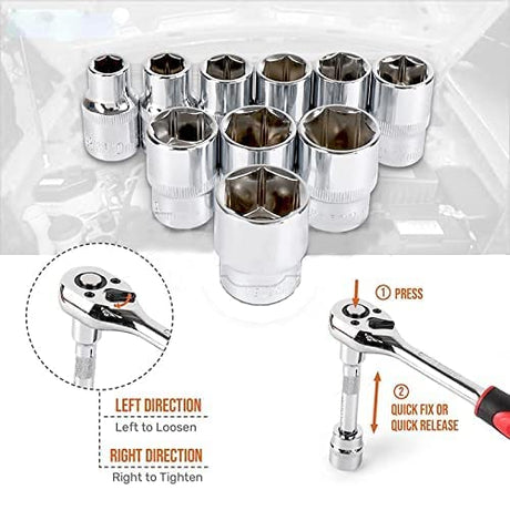 TAT 1/2" DR Socket Wrench 12pcs Set - Al Kabayel Discount CentreTAT 1/2" DR Socket Wrench 12pcs SetHand ToolsTATAl Kabayel Discount Centre