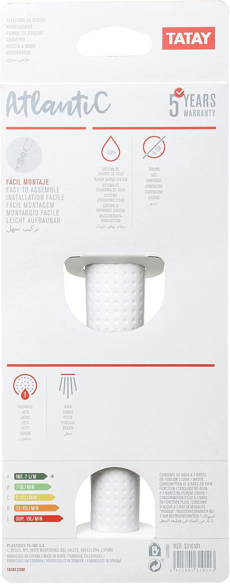 Tatay Atlantic White Hand Shower – Modern Bathroom Spray Head - Al Kabayel Discount CentreTatay Atlantic White Hand Shower – Modern Bathroom Spray HeadKitchen & Bath FixturesTATAYAl Kabayel Discount Centre