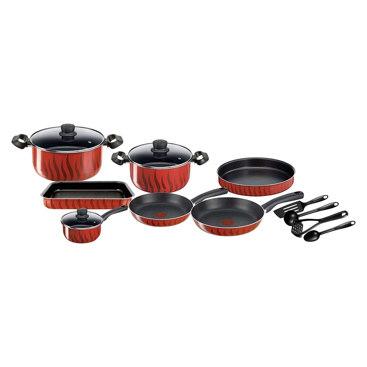 TEFAL 14pcs Non - Stick Cookware Set, Casserole with Lid - 28cm, 24cm / Frypan 28cm, 24cm / Oven Dish - 22cm x 29cm / Saucepan with Lid - 16cm / Spoon - 1, Masher - 1, Ladle - 1, Spatula - 1 - Al Kabayel Discount CentreTEFAL 14pcs Non - Stick Cookware Set, Casserole with Lid - 28cm, 24cm / Frypan 28cm, 24cm / Oven Dish - 22cm x 29cm / Saucepan with Lid - 16cm / Spoon - 1, Masher - 1, Ladle - 1, Spatula - 1Cookware SetTEFALAl Kabayel Discount Centre