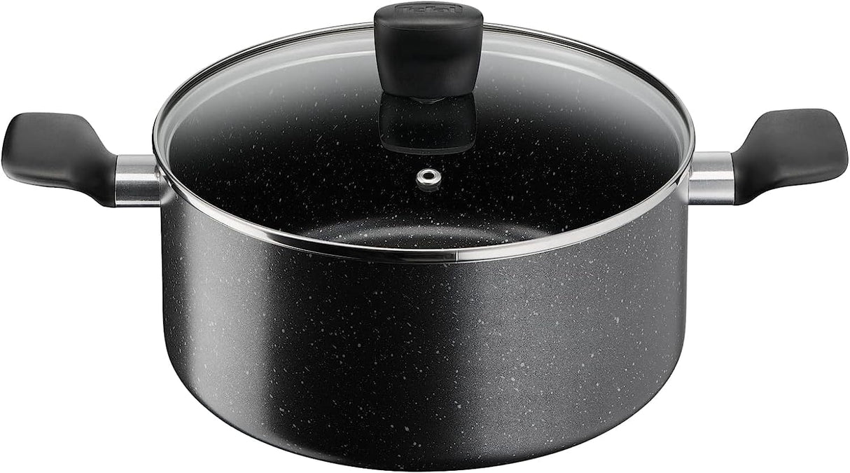 Tefal Dark Stone 9 pc set Non-stick Cooking Set, Safe coating Cookware, Heat indicator, Ergonomic handles, Glass lid - Al Kabayel Discount CentreTefal Dark Stone 9 pc set Non-stick Cooking Set, Safe coating Cookware, Heat indicator, Ergonomic handles, Glass lidCookware SetTEFALAl Kabayel Discount Centre