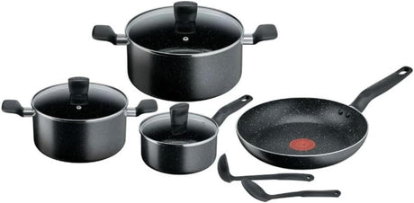 Tefal Dark Stone 9 pc set Non-stick Cooking Set, Safe coating Cookware, Heat indicator, Ergonomic handles, Glass lid - Al Kabayel Discount CentreTefal Dark Stone 9 pc set Non-stick Cooking Set, Safe coating Cookware, Heat indicator, Ergonomic handles, Glass lidCookware SetTEFALAl Kabayel Discount Centre