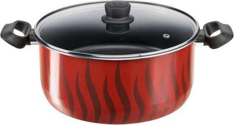 Tefal Tempo Flame 28cm Non - Stick Casserole with Lid – Red Aluminium (C3045485) - Al Kabayel Discount CentreTefal Tempo Flame 28cm Non - Stick Casserole with Lid – Red Aluminium (C3045485)CasserolesTEFALAl Kabayel Discount Centre