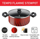 Tefal Tempo Flame 28cm Non - Stick Casserole with Lid – Red Aluminium (C3045485) - Al Kabayel Discount CentreTefal Tempo Flame 28cm Non - Stick Casserole with Lid – Red Aluminium (C3045485)CasserolesTEFALAl Kabayel Discount Centre