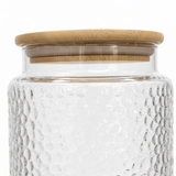 Textured Glass Jar with Bamboo Lid - 800ml / 1000ml - Al Kabayel Discount CentreTextured Glass Jar with Bamboo Lid - 800ml / 1000mlOrganizers & AccessoriesAKDCAl Kabayel Discount Centre