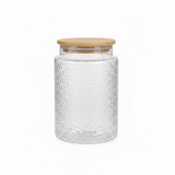 Textured Glass Jar with Bamboo Lid - 800ml / 1000ml - Al Kabayel Discount CentreTextured Glass Jar with Bamboo Lid - 800ml / 1000mlOrganizers & AccessoriesAKDCAl Kabayel Discount Centre