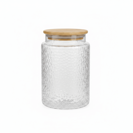 Textured Glass Jar with Bamboo Lid - 800ml / 1000ml - Al Kabayel Discount CentreTextured Glass Jar with Bamboo Lid - 800ml / 1000mlOrganizers & AccessoriesAKDCAl Kabayel Discount Centre
