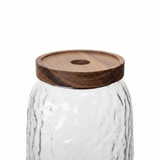 Textured Glass Storage Jar with Wooden Lid – 1800ml - Al Kabayel Discount CentreTextured Glass Storage Jar with Wooden Lid – 1800mlJars & Food SaversAKDCAl Kabayel Discount Centre