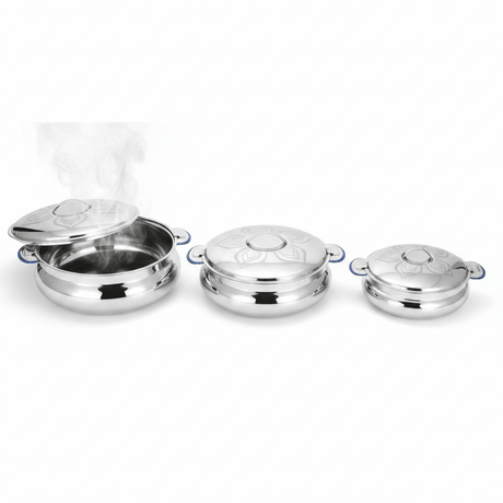 Tharun Premium 3 - Piece Stainless Steel Hotpot Set with Elegant Finish Includes 2000 3000 4000 ml Sizes - Al Kabayel Discount CentreTharun Premium 3 - Piece Stainless Steel Hotpot Set with Elegant Finish Includes 2000 3000 4000 ml SizesCasserolesTHARUNAl Kabayel Discount Centre