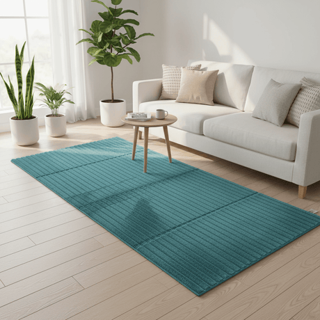 Threshold Striped Polyester Carpet - 80 × 180 cm - Teal Blue / Grey - Al Kabayel Discount CentreThreshold Striped Polyester Carpet - 80 × 180 cm - Teal Blue / GreyMats Carpets & RugsTHRESHOLDAl Kabayel Discount Centre