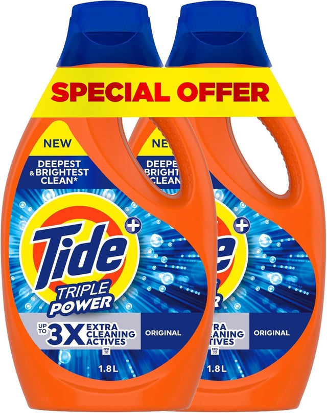 Tide 2pcs Triple Power Gel Laundry Detergent 1.8L, Original Scent - Al Kabayel Discount CentreTide 2pcs Triple Power Gel Laundry Detergent 1.8L, Original ScentLaundry CareTIDEAl Kabayel Discount Centre