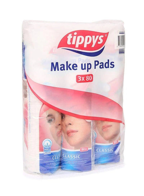 Tippys Classic Cotton Make Up Pads | 3×80 Pcs (240 Total) | 100% Cotton | Soft & Strong | Value Multipack - Al Kabayel Discount CentreTippys Classic Cotton Make Up Pads | 3×80 Pcs (240 Total) | 100% Cotton | Soft & Strong | Value MultipackSkin CareTIPPYSAl Kabayel Discount Centre