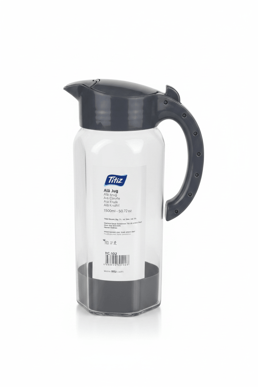 Titiz Alâ Jug 1500ml | Clear Glass Water Jug with Flip Lid | Kitchen Carafe | Navy blue,White,Grey | - Al Kabayel Discount CentreTitiz Alâ Jug 1500ml | Clear Glass Water Jug with Flip Lid | Kitchen Carafe | Navy blue,White,Grey |JugsTITIZAl Kabayel Discount Centre