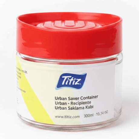 Titiz Urban Saver Glass Storage Jar with Plastic Lid – 300ml | Red / Blue / Black | - Al Kabayel Discount CentreTitiz Urban Saver Glass Storage Jar with Plastic Lid – 300ml | Red / Blue / Black |Jars & Food SaversTITIZAl Kabayel Discount Centre