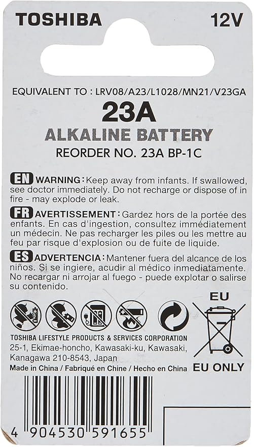 TOSHIBA 23A Alkaline Battery 12V - Al Kabayel Discount CentreTOSHIBA 23A Alkaline Battery 12VBatteriesTOSHIBAAl Kabayel Discount Centre