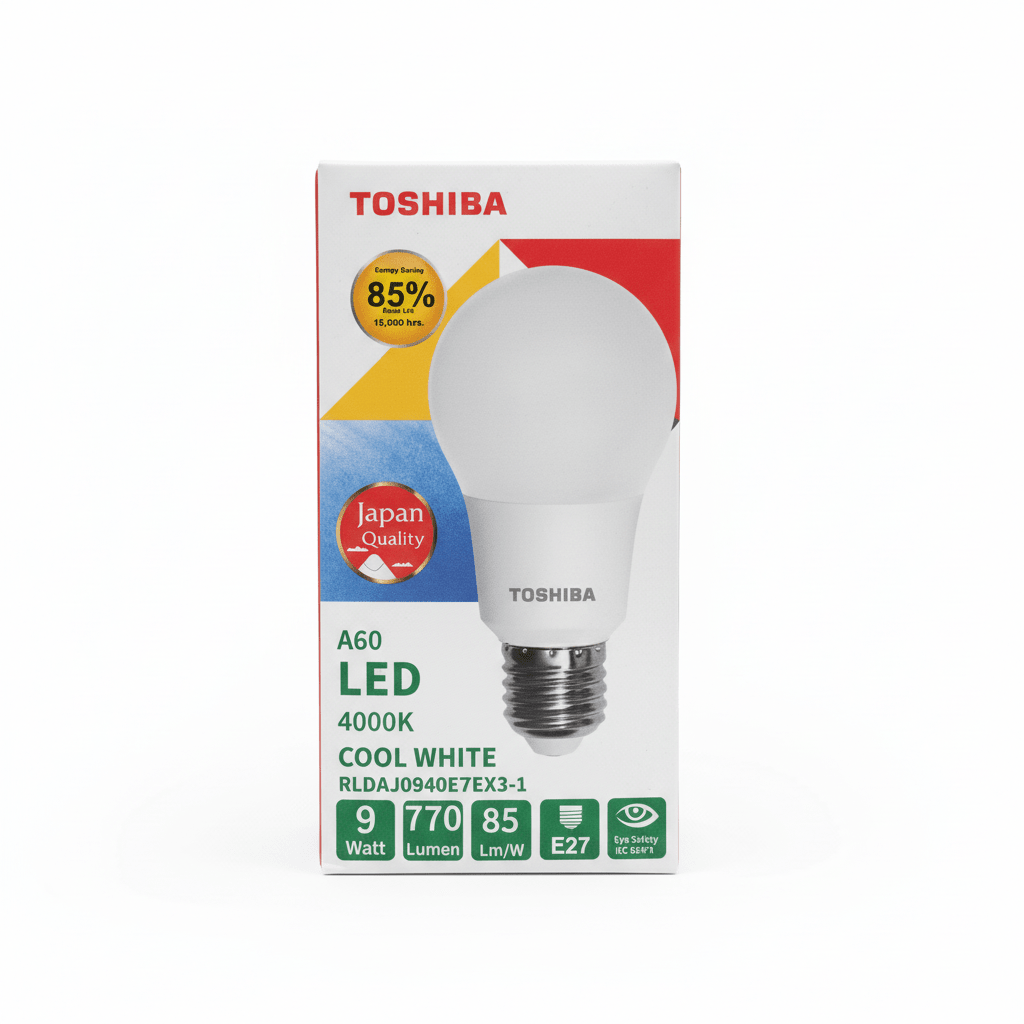 Toshiba 9W Led Bulb Cool White Light E27 - Al Kabayel Discount CentreToshiba 9W Led Bulb Cool White Light E27Light BulbsTOSHIBAAl Kabayel Discount Centre