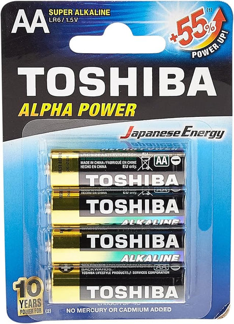 TOSHIBA AA Alpha Power Super Alkaline Battery 1.5V, Pack of 4 - Al Kabayel Discount CentreTOSHIBA AA Alpha Power Super Alkaline Battery 1.5V, Pack of 4BatteriesTOSHIBAAl Kabayel Discount Centre