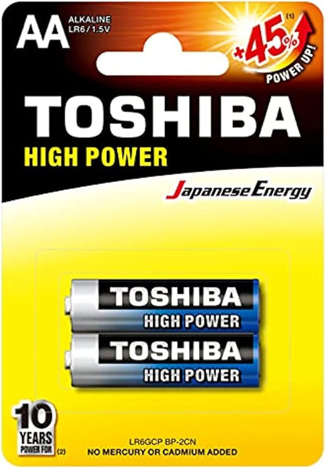 TOSHIBA AA High Power Alkaline Battery 1.5V, Pack of 2 - Al Kabayel Discount CentreTOSHIBA AA High Power Alkaline Battery 1.5V, Pack of 2BatteriesTOSHIBAAl Kabayel Discount Centre