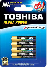 TOSHIBA AAA Alpha Power Super Alkaline Battery 1.5V, Pack of 4 - Al Kabayel Discount CentreTOSHIBA AAA Alpha Power Super Alkaline Battery 1.5V, Pack of 4BatteriesTOSHIBAAl Kabayel Discount Centre