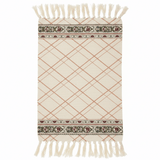 Traditional Diamond Lattice Woven Carpet with Tassel Fringe | 50% Cotton 50% Polyester | Cream Ivory | 60 x 90 cm | Handcrafted Flatweave Rug for Living Room, Bedroom & Majlis - Al Kabayel Discount CentreTraditional Diamond Lattice Woven Carpet with Tassel Fringe | 50% Cotton 50% Polyester | Cream Ivory | 60 x 90 cm | Handcrafted Flatweave Rug for Living Room, Bedroom & MajlisDoormatsAKDCAl Kabayel Discount Centre
