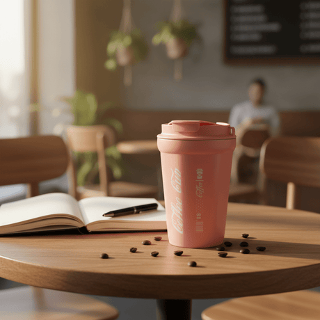 Travel Mug with Flip Lid — 400ml - Coral / Cream / Teal Green - Al Kabayel Discount CentreTravel Mug with Flip Lid — 400ml - Coral / Cream / Teal GreenMugsAKDCAl Kabayel Discount Centre