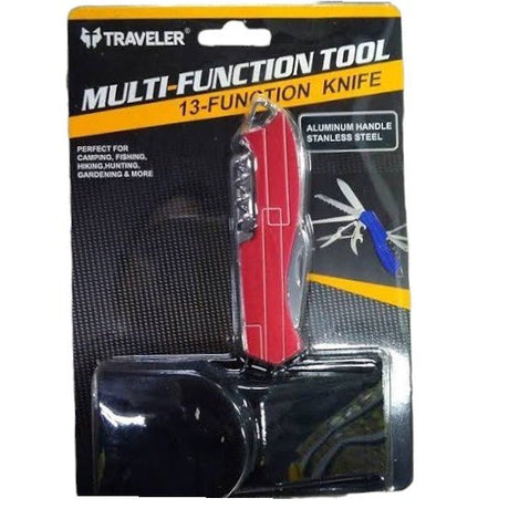 TRAVELER 13 - Function Knife, Multi Function Tool, Aluminum Handle and Stainless Steel - Al Kabayel Discount CentreTRAVELER 13 - Function Knife, Multi Function Tool, Aluminum Handle and Stainless SteelHand ToolsTRAVELERAl Kabayel Discount Centre