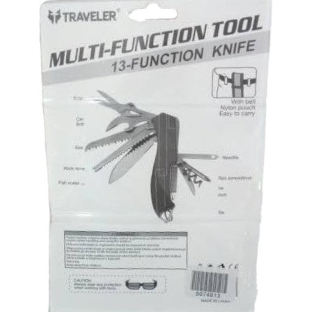 TRAVELER 13 - Function Knife, Multi Function Tool, Aluminum Handle and Stainless Steel - Al Kabayel Discount CentreTRAVELER 13 - Function Knife, Multi Function Tool, Aluminum Handle and Stainless SteelHand ToolsTRAVELERAl Kabayel Discount Centre