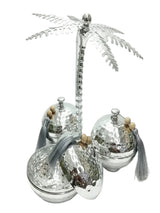 AKDC 3-Section Metal Candy Bowl – Premium Silver Finish, Divided Serving Bowl for Snacks & Sweets, 30 cm