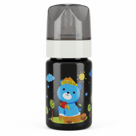 Turtees Kids Feeding Bottle – Plastic 125ml | Black Bear Edition - Al Kabayel Discount CentreTurtees Kids Feeding Bottle – Plastic 125ml | Black Bear EditionBaby ProductsTURTEESAl Kabayel Discount Centre