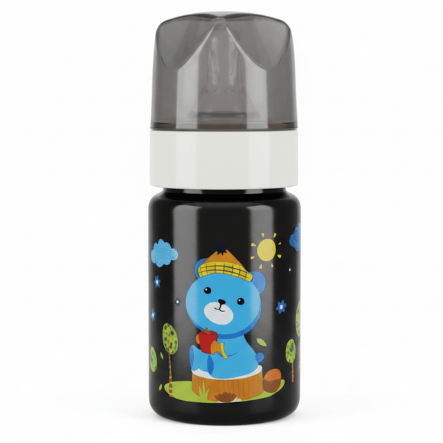 Turtees Kids Feeding Bottle – Plastic 125ml | Black Bear Edition - Al Kabayel Discount CentreTurtees Kids Feeding Bottle – Plastic 125ml | Black Bear EditionBaby ProductsTURTEESAl Kabayel Discount Centre