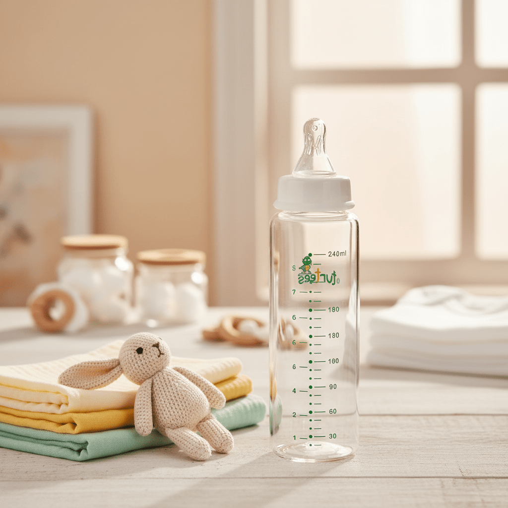 Turtees Kids Glass Feeding Bottle 240ml (8oz) - Al Kabayel Discount CentreTurtees Kids Glass Feeding Bottle 240ml (8oz)Baby ProductsTURTEESAl Kabayel Discount Centre