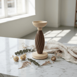 Two - Tone Wooden and Plastic Candle Holder 22.5cm – Brown & Natural Decorative Pillar Stand - Al Kabayel Discount CentreTwo - Tone Wooden and Plastic Candle Holder 22.5cm – Brown & Natural Decorative Pillar StandHome Décor AccentsAKDCAl Kabayel Discount Centre