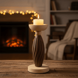Two - Tone Wooden and Plastic Candle Holder 22.5cm – Brown & Natural Decorative Pillar Stand - Al Kabayel Discount CentreTwo - Tone Wooden and Plastic Candle Holder 22.5cm – Brown & Natural Decorative Pillar StandHome Décor AccentsAKDCAl Kabayel Discount Centre