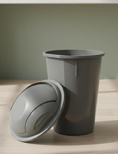 UFO 8 Litre Swing Lid Dustbin – Compact Plastic Waste Bin 23.5x35 cm, Gray Color for Home & Office - Al Kabayel Discount CentreUFO 8 Litre Swing Lid Dustbin – Compact Plastic Waste Bin 23.5x35 cm, Gray Color for Home & OfficeTrash CanUFOAl Kabayel Discount Centre