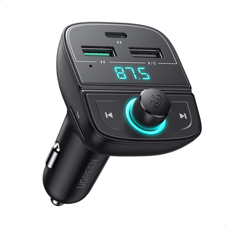 UGREEN Bluetooth FM Transmitter Car Charger(5.0+PD+QC3.0+USB Flash Drive+TF), 31.5W Output Power, Black - CD229 - Al Kabayel Discount CentreUGREEN Bluetooth FM Transmitter Car Charger(5.0+PD+QC3.0+USB Flash Drive+TF), 31.5W Output Power, Black - CD229Cords & AdaptersUGREENAl Kabayel Discount Centre