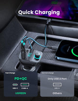 UGREEN Bluetooth FM Transmitter Car Charger(5.0+PD+QC3.0+USB Flash Drive+TF), 31.5W Output Power, Black - CD229 - Al Kabayel Discount CentreUGREEN Bluetooth FM Transmitter Car Charger(5.0+PD+QC3.0+USB Flash Drive+TF), 31.5W Output Power, Black - CD229Cords & AdaptersUGREENAl Kabayel Discount Centre