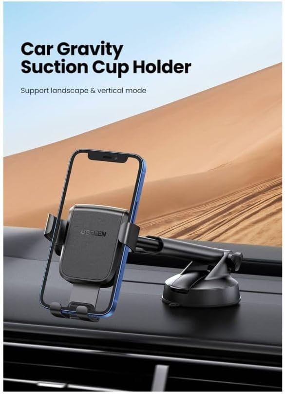 UGREEN Gravity Phone Holder with Suction Cup, Car Phone Mount, Black - LP200 - Al Kabayel Discount CentreUGREEN Gravity Phone Holder with Suction Cup, Car Phone Mount, Black - LP200Mobile AccessoriesUGREENAl Kabayel Discount Centre