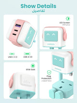 UGREEN Nexode RG 65W 3 - Port GaN Fast Charger(2xUSB - C, 1xUSB - A), Pink/Blue - CD361 - Al Kabayel Discount CentreUGREEN Nexode RG 65W 3 - Port GaN Fast Charger(2xUSB - C, 1xUSB - A), Pink/Blue - CD361Cords & AdaptersUGREENAl Kabayel Discount Centre