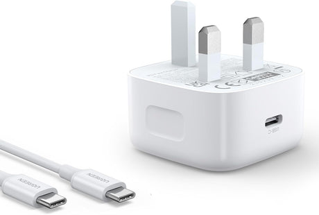 UGREEN PD 20W iPhone 16 Charger Cable Set Type C Fast Charging Adapter Cord Wall Plug with 60W USB C Cable 1M Charger Head Compatible for iPhone 16 Pro Max/16 e/15, iPad,etc - Al Kabayel Discount CentreUGREEN PD 20W iPhone 16 Charger Cable Set Type C Fast Charging Adapter Cord Wall Plug with 60W USB C Cable 1M Charger Head Compatible for iPhone 16 Pro Max/16 e/15, iPad,etcCords & AdaptersUGREENAl Kabayel Discount Centre
