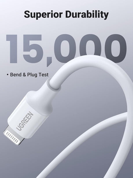 UGREEN USB - C to Lightning M/M Cable Rubber Shell 2 Meter, Charging & Data Sync, 60W Fast Charge Support, 480Mbps Max, White - Al Kabayel Discount CentreUGREEN USB - C to Lightning M/M Cable Rubber Shell 2 Meter, Charging & Data Sync, 60W Fast Charge Support, 480Mbps Max, WhiteCords & AdaptersUGREENAl Kabayel Discount Centre