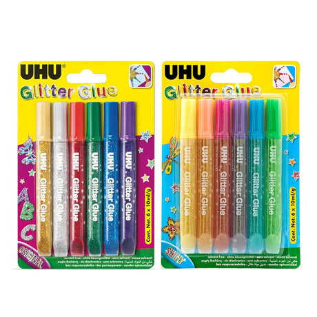 UHU Glitter Glue Value Pack – Original + Shiny 12 Colours × 10ml - Al Kabayel Discount CentreUHU Glitter Glue Value Pack – Original + Shiny 12 Colours × 10mlGlueUHUAl Kabayel Discount Centre