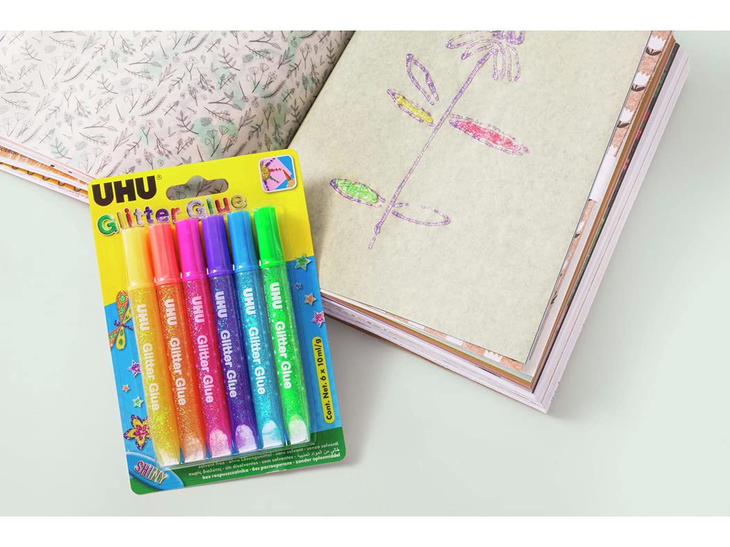 UHU Glitter Glue Value Pack – Original + Shiny 12 Colours × 10ml - Al Kabayel Discount CentreUHU Glitter Glue Value Pack – Original + Shiny 12 Colours × 10mlGlueUHUAl Kabayel Discount Centre