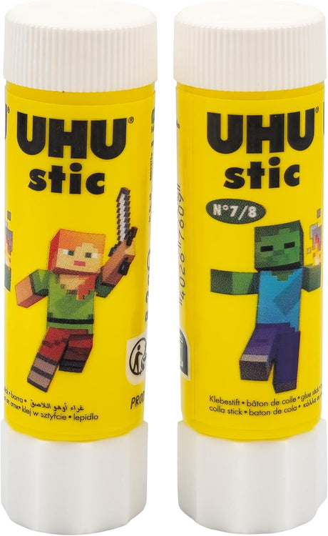 UHU stic the proven glue stick, strong, fast, solvent free, clean, safe & sustainable for school, home, office, kids, arts and crafts, 98% natural, now packed in 50% recycled plastic - 8.2g pack of 2 - Al Kabayel Discount CentreUHU stic the proven glue stick, strong, fast, solvent free, clean, safe & sustainable for school, home, office, kids, arts and crafts, 98% natural, now packed in 50% recycled plastic - 8.2g pack of 2GlueUHUAl Kabayel Discount Centre