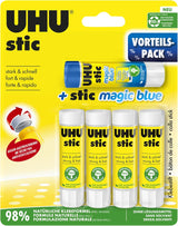 UHU stic the proven glue stick, strong, fast, solvent free, clean, safe & sustainable for school, home, office, kids, arts and crafts, 98% natural, now packed in 50% recycled plastic - 8.2g pack of 5 - Al Kabayel Discount CentreUHU stic the proven glue stick, strong, fast, solvent free, clean, safe & sustainable for school, home, office, kids, arts and crafts, 98% natural, now packed in 50% recycled plastic - 8.2g pack of 5GlueUHUAl Kabayel Discount Centre