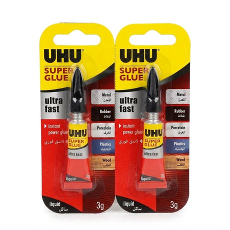 UHU Super Glue Ultra Fast – Set of 4 (3g Each) - Al Kabayel Discount CentreUHU Super Glue Ultra Fast – Set of 4 (3g Each)GlueUHUAl Kabayel Discount Centre