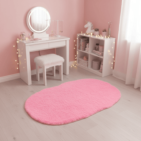 Ultra-Soft Oval Plush Floor Mat | Fluffy Shaggy Rug for Bedroom, Bathroom & Living Room | Non-Slip Faux Fur Carpet | 58×88 cm | - Al Kabayel Discount CentreUltra-Soft Oval Plush Floor Mat | Fluffy Shaggy Rug for Bedroom, Bathroom & Living Room | Non-Slip Faux Fur Carpet | 58×88 cm |DoormatsAKDCAl Kabayel Discount Centre