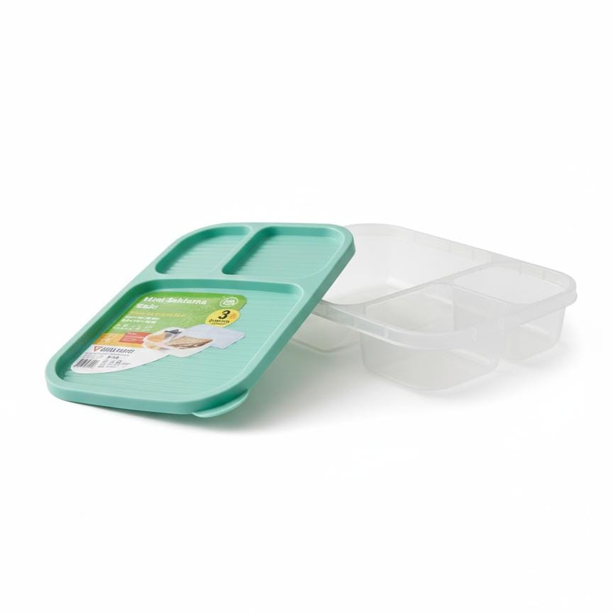 USCAN 3 - Compartment Plastic Lunch Box – Leakproof Bento Meal Container, Green, 240×155×50 mm - Al Kabayel Discount CentreUSCAN 3 - Compartment Plastic Lunch Box – Leakproof Bento Meal Container, Green, 240×155×50 mmLunch BoxUSCANAl Kabayel Discount Centre