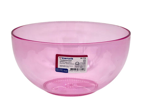 USCAN Round Transparent Bowl 2.5 Liter, 205mm Dia*105mm Height, BPA Free, Pink - Al Kabayel Discount CentreUSCAN Round Transparent Bowl 2.5 Liter, 205mm Dia*105mm Height, BPA Free, PinkBowlsUSCANAl Kabayel Discount Centre
