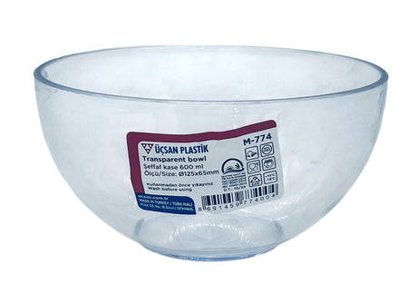 USCAN Round Transparent Bowl 600ml, 125mm Dia*65mm Height, BPA Free - Al Kabayel Discount CentreUSCAN Round Transparent Bowl 600ml, 125mm Dia*65mm Height, BPA FreeBowlsUSCANAl Kabayel Discount Centre
